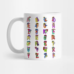 Whole Alphabet for girls alphabet Kids Colorful Cartoon Character Mug